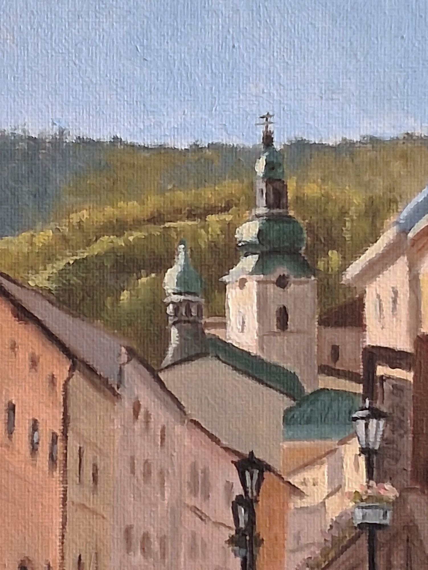 Olejomaľba historického mesta Banská Štiavnica – obraz na predaj – náhľad 3